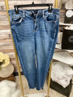 Judy Blue Skinny Fit Raw Hem Split Jeans